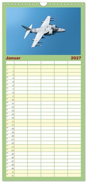 Produktbild: Familienplaner 2027 - Milit&auml;rflieger mit 5 Spalten (Wandkalender, 21 x 45 cm) CALVENDO