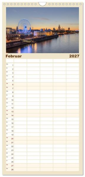 Produktbild: Familienplaner 2027 - Wundersch&ouml;nes K&ouml;ln mit 5 Spalten (Wandkalender, 21 x 45 cm) CALVENDO