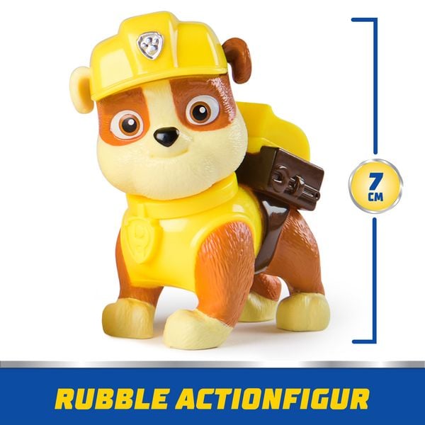 Produktbild: PAW Patrol - Rubble-Figur mit Bulldozer-Baufahrzeug, stabiles Basis-Fahrzeug (2025), authentisches Spielzeug zur Serie f&uuml;r Kinder ab 3 Jahren