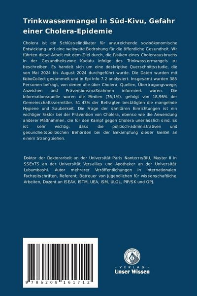 Produktbild: Trinkwassermangel in S&uuml;d-Kivu, Gefahr einer Cholera-Epidemie