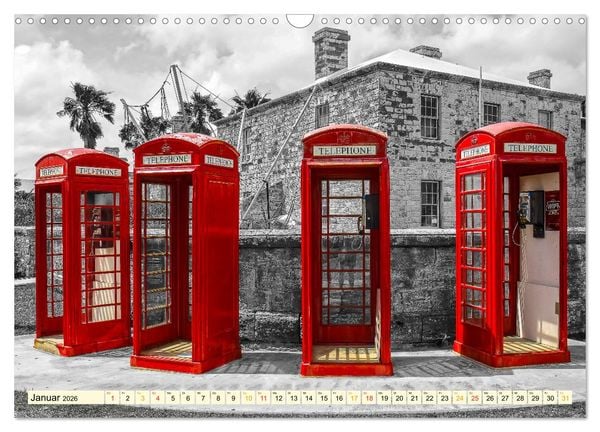 Produktbild: Die bekannteste Telefonzelle der Welt - Telephone Booth (Wandkalender 2026 DIN A3 quer), CALVENDO Monatskalender
