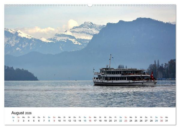 Produktbild: Unterwegs in Luzern (hochwertiger Premium Wandkalender 2026 DIN A2 quer), Kunstdruck in Hochglanz