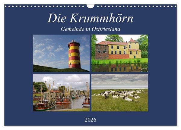Produktbild: Die Krummh&ouml;rn Gemeinde in Ostfriesland (Wandkalender 2026 DIN A3 quer), CALVENDO Monatskalender