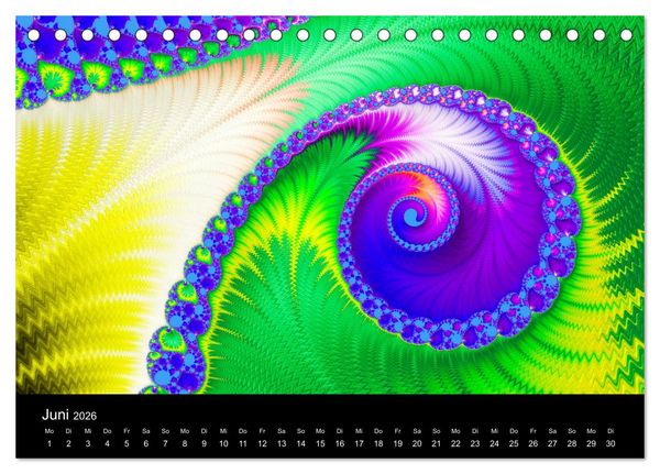 Produktbild: Fraktale - Farben - Formen 2026 (Tischkalender 2026 DIN A5 quer), CALVENDO Monatskalender
