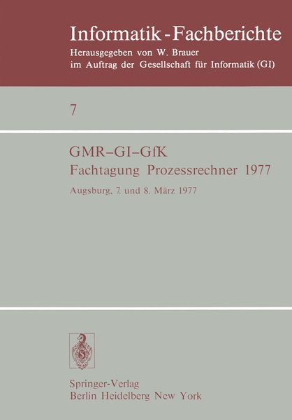 Fachtagung Prozessrechner 1977, Taschenbuch von , Springer Berlin, 9783540081234