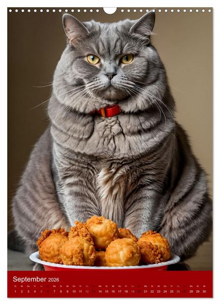 Produktbild: FETTE KATZEN - Foodporn auf vier Pfoten (Wandkalender 2026 DIN A3 hoch), CALVENDO Monatskalender