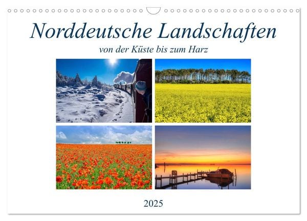 Norddeutsche Landschaften (Wandkalender 2025 DIN A3 quer), CALVENDO Monatskalender