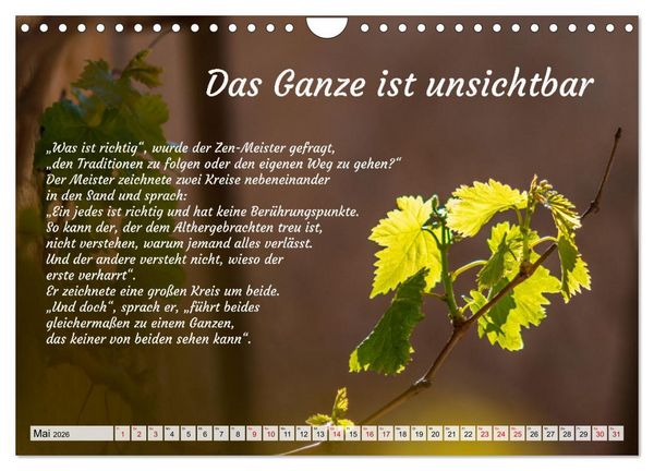 Produktbild: Und der Zen-Meister sprach (Wandkalender 2026 DIN A4 quer), CALVENDO Monatskalender