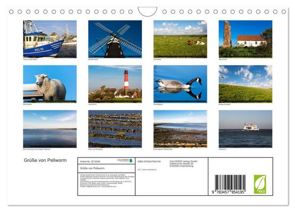 Produktbild: Gr&uuml;&szlig;e von Pellworm (Wandkalender 2026 DIN A4 quer), CALVENDO Monatskalender