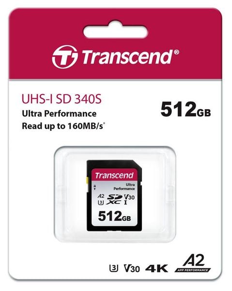 Produktbild: Transcend TS64GSDC340S SDXC-Karte 512 GB A1 Application Performance Class, A2 Application Performance Class, v30 Video Speed Class, UHS-Class 3 sto&szlig;