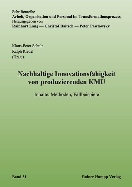 Produktbild: Nachhaltige Innovationsf&auml;higkeit von produzierenden KMU