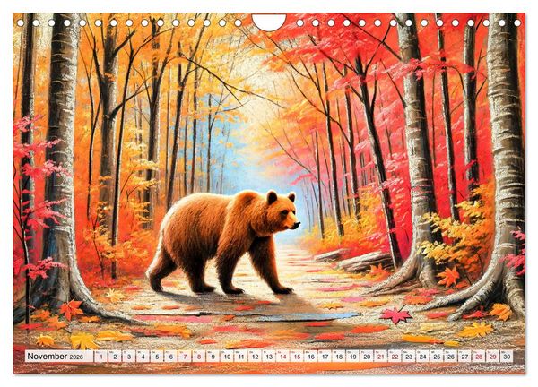 Produktbild: Ein Jahr mit den B&auml;ren - Ein majest&auml;tisches Leben in der Wildnis (Wandkalender 2026 DIN A4 quer), CALVENDO Monatskalender