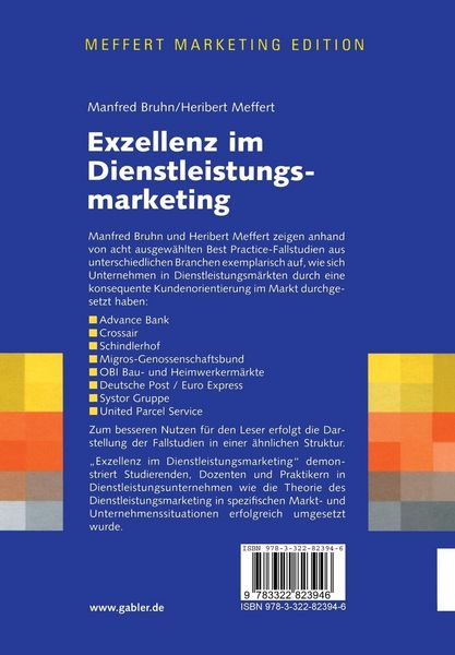 Produktbild: Exzellenz im Dienstleistungsmarketing