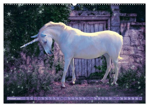 Produktbild: Einhorn Welt - vertr&auml;umte Einhornbilder (hochwertiger Premium Wandkalender 2026 DIN A2 quer), Kunstdruck in Hochglanz
