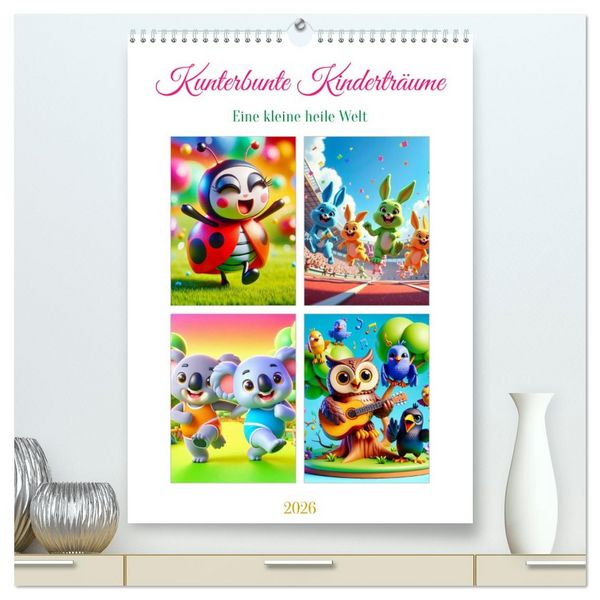 Produktbild: Kunterbunte Kindertr&auml;ume (hochwertiger Premium Wandkalender 2026 DIN A2 hoch), Kunstdruck in Hochglanz