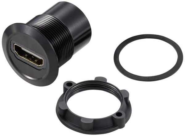 TRU COMPONENTS TC-11980464 HDMI Panel-Adapter Buchse HDMI-Buchse - HDMI-Buchse Schwarz Inhalt: 1 St.