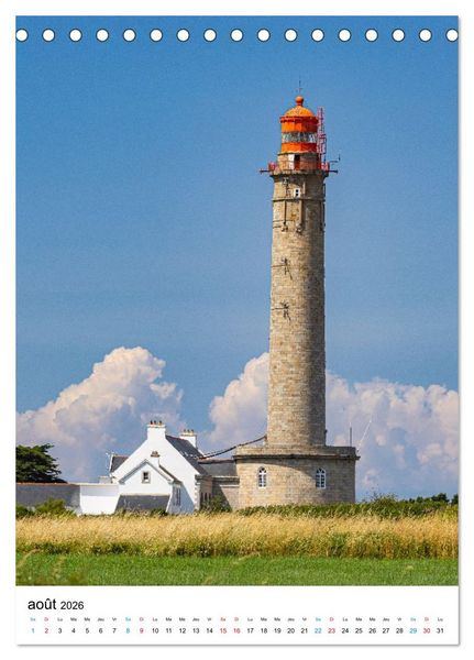 Produktbild: Phares Bretons Gardiens de la c&ocirc;te bretonne (Calendrier de bureau 2026 DIN A5 horizontal), CALVENDO calendrier mensuel