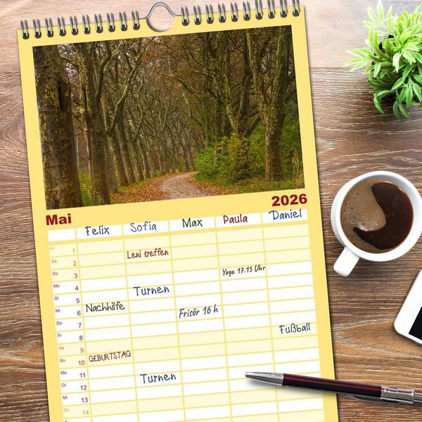 Produktbild: Familienplaner 2026 - Herbst rund um den Bodensee mit 5 Spalten (Wandkalender, 21 x 45 cm) CALVENDO