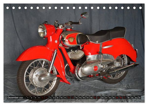 Produktbild: Deutsche Motorrad - Legenden - Rollende Kunstwerke aus alten Zeiten (Tischkalender 2026 DIN A5 quer), CALVENDO Monatskalender
