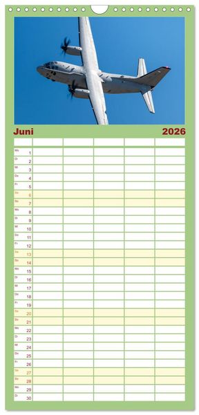 Produktbild: Familienplaner 2026 - Milit&auml;rflieger mit 5 Spalten (Wandkalender, 21 x 45 cm) CALVENDO