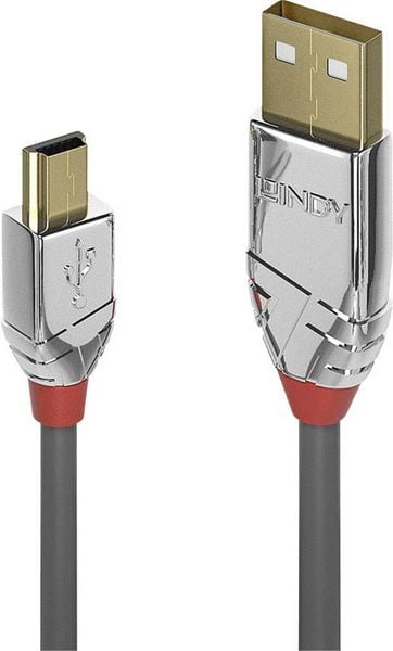 LINDY USB-Kabel USB 2.0 USB-A Stecker, USB-Mini-B Stecker 2.00m Grau 36632