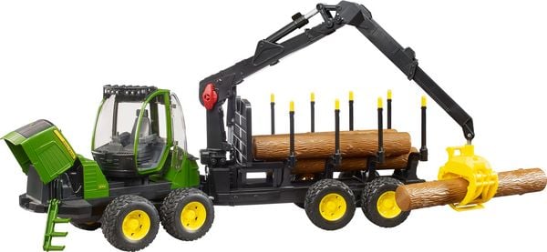 Produktbild: Bruder - John Deere 1210E - R&uuml;ckzug mit 4 Baumst&auml;mmen und Holzgreifer