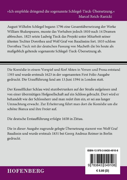 Produktbild: Der Widerspenstigen Z&auml;hmung