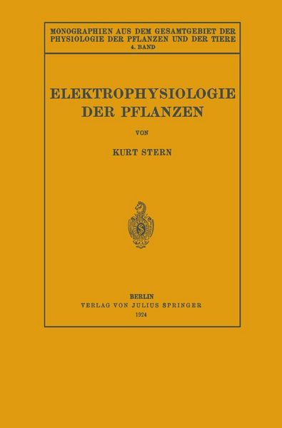 Produktbild: Elektrophysiologie der Pflanzen