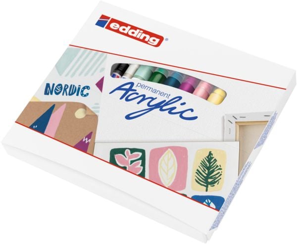 Produktbild: Edding Acrylmarker Acrylic 5300+5100 nordic 8er Starter Set
