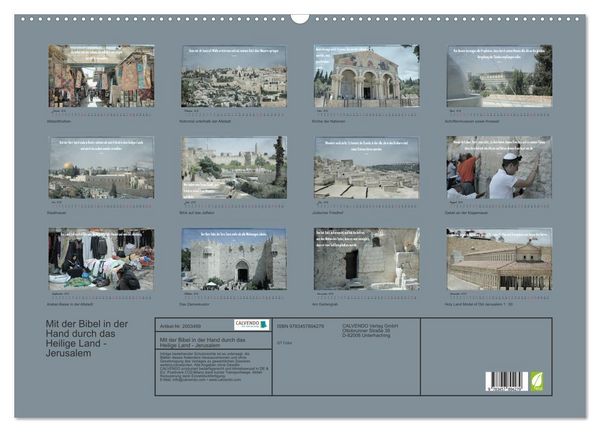 Produktbild: Mit der Bibel in der Hand durch das Heilige Land - Jerusalem (Wandkalender 2026 DIN A2 quer), CALVENDO Monatskalender