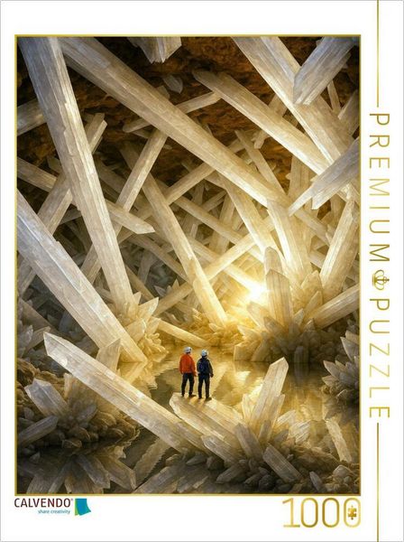 CALVENDO Puzzle Selenitzauber - riesige Höhle mit Kristallen | 1000 Teile Lege-Größe 64x48cm Foto-Puzzle für glückliche Stunden