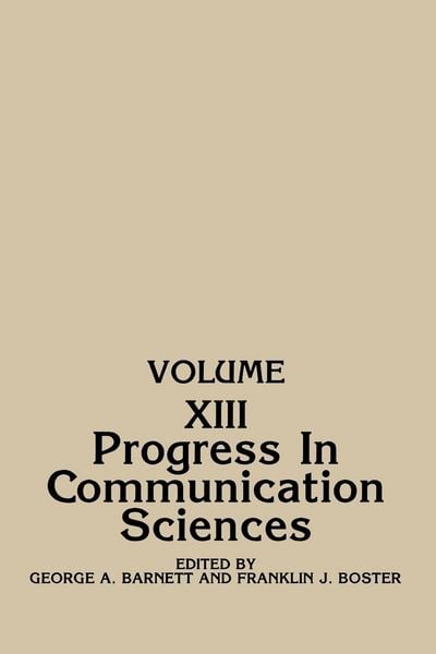 Produktbild: Progress in Communication Sciences, Volume 13
