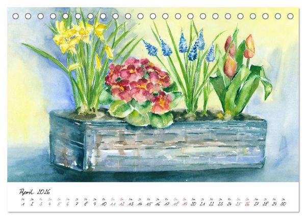 Produktbild: Blumen Bl&uuml;ten Aquarelle (Tischkalender 2026 DIN A5 quer), CALVENDO Monatskalender