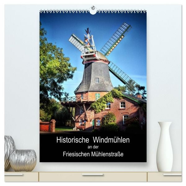 Produktbild: Historische Windm&uuml;hlen an der Friesischen M&uuml;hlenstra&szlig;e / CH-Version / Planer (hochwertiger Premium Wandkalender 2026 DIN A2 hoch), Kunstdruck in Hochglanz