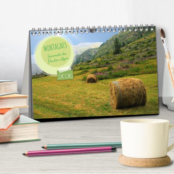 Produktbild: MONTAGNES Sommets des Hautes-Alpes (Calendrier de bureau 2026 DIN A5 vertical), CALVENDO calendrier mensuel