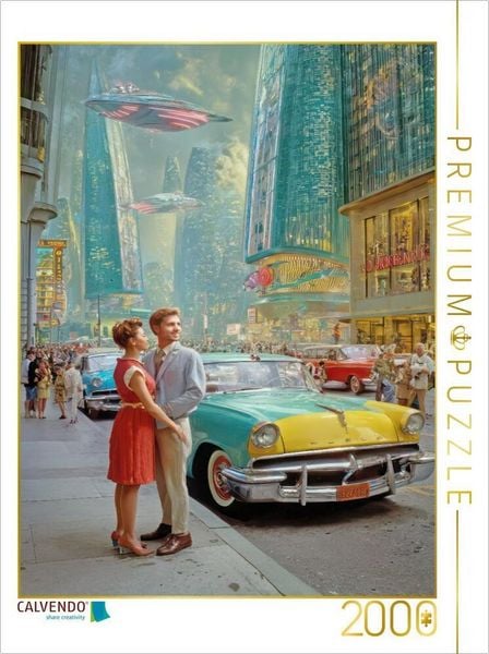 CALVENDO Puzzle Retro-Futurismus | 2000 Teile Lege-Größe 90x67cm Foto-Puzzle für glückliche Stunden