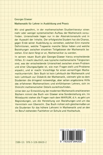 Produktbild: Mathematik f&uuml;r Lehrer in Ausbildung und Praxis