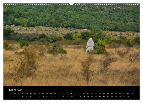 Produktbild: Frankreichs geheimnisvoller S&uuml;den - Dolmen und Menhire im Languedoc-Roussillon (hochwertiger Premium Wandkalender 2026 DIN A2 quer), Kunstdruck in Hochglanz