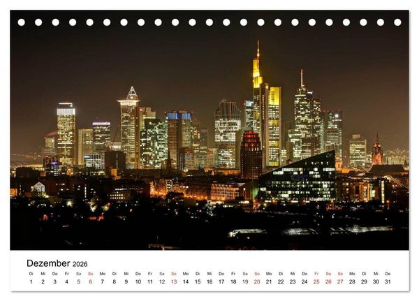Produktbild: Frankfurt Skyline von Petrus Bodenstaff (Tischkalender 2026 DIN A5 quer), CALVENDO Monatskalender