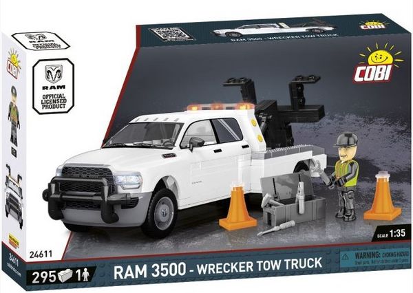 Produktbild: COBI 24611 - RAM 350 Wrecker Tow Truck, Pickup Pannenhilfe, Ma&szlig;stab 1:35, Bausatz, 295 Teile+1 Figur