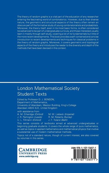 Produktbild: Random Graphs, Geometry and Asymptotic Structure