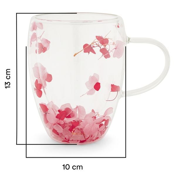 Produktbild: Teeglas doppelwandig, 360ml mit Blumen "Sky"