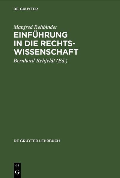 Produktbild: Einf&uuml;hrung in die Rechtswissenschaft