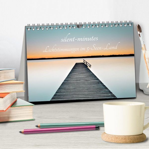 Produktbild: silent minutes - Lichtstimmungen im 5-Seen-Land (Tischkalender 2026 DIN A5 quer), CALVENDO Monatskalender