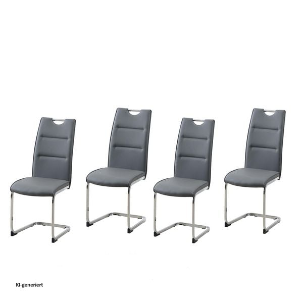 Produktbild: HTI-Living Schwingstuhl 4er Set PU grau DannyC Schwingstuhl 4er Set PU grau DannyC