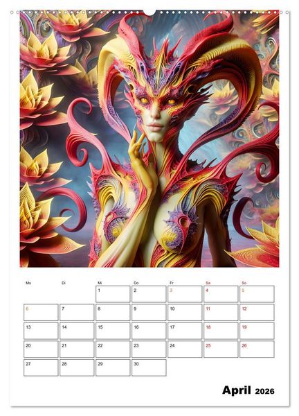 Produktbild: Extraterrestrische Eleganz (hochwertiger Premium Wandkalender 2026 DIN A2 hoch), Kunstdruck in Hochglanz