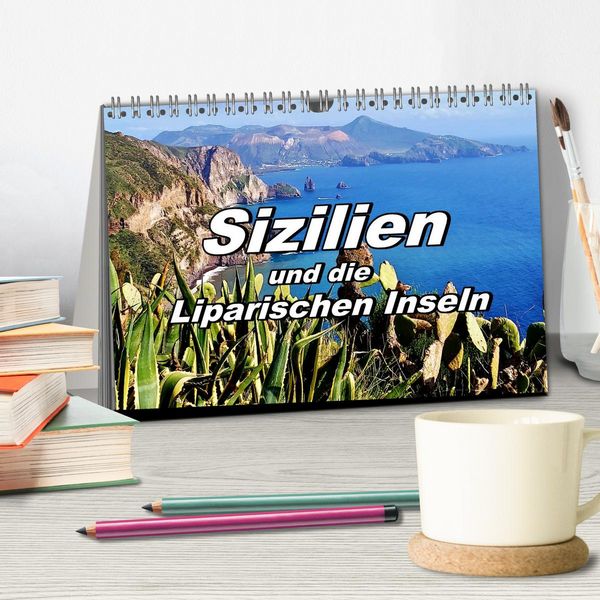 Produktbild: Sizilien und die Liparischen Inseln (Tischkalender 2026 DIN A5 quer), CALVENDO Monatskalender