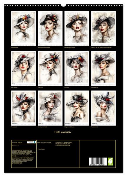 Produktbild: H&uuml;te exclusiv (hochwertiger Premium Wandkalender 2026 DIN A2 hoch), Kunstdruck in Hochglanz