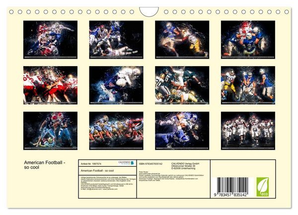 Produktbild: American Football - so cool (Wandkalender 2026 DIN A4 quer), CALVENDO Monatskalender