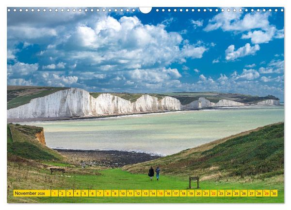 Produktbild: Seven Sisters - Gro&szlig;britanniens h&ouml;chste Kreidefelsen (Wandkalender 2026 DIN A3 quer), CALVENDO Monatskalender